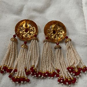 Red Beaded Earrings