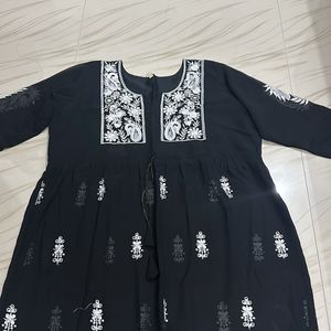 Georgette Chikankari Embroidery Short A-line Kurti