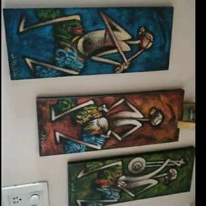 Set of three paintings from Bali (Indonesia)