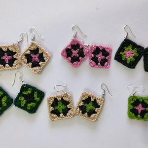 Crochet Earrings Set Of 3