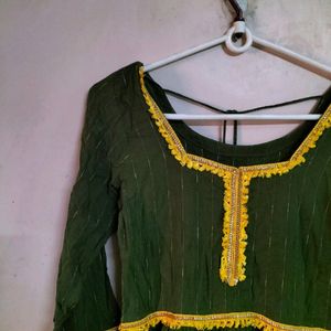 Green Anarkali Kurti