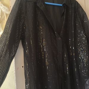 Sequined Black Shirt