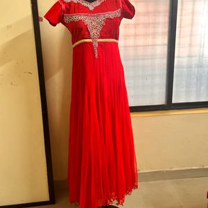 Red partywear dress