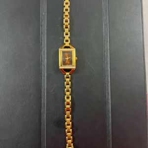 Sonata Golden Watch With Metal Chain Strap