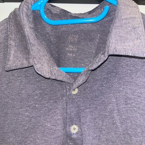 Grey Polo Neck T-shirt