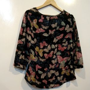 Georgette Black Floral Top(Women)