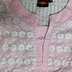 Pink Chikankari Kurti