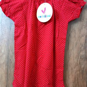 Cotton Blend Top For Small Girl Age 1 To 2 Years