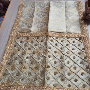 Golden Flower Shawl (Dupatta)