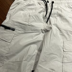 H&M White Loose Fit Cargo Pants