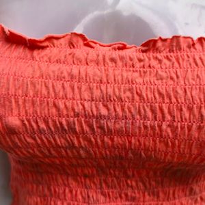 CUTE CORAL COLOUR TUBE TOP