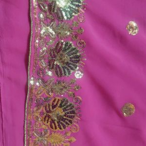 Chamki Pink Saree