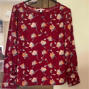 Red Floral Printed Top