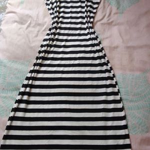 A Line Black And White Dress