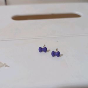 bow earring stud