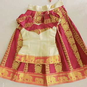 Beautiful Pattu Pavada South Indian Skirt Blouse