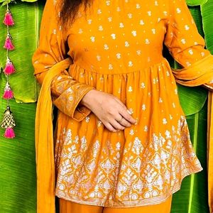 Yellow Sharara Suit Set