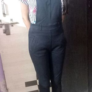 Woman Black Dungaree