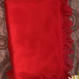 red ruffle saree very beautiful new condition