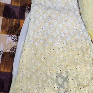 Chickenkari Kurta Plazo Dupatta Set