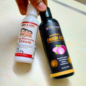 Offer 🥳 Onion Hair Oil And Skin Whitening Cream