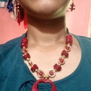 Modern Style Beads Necklace. Goa Neckpiece.