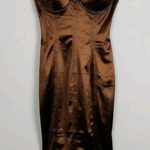 Fashion Nova, Size XL Bustier Cami Dress in Mocha