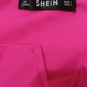 Shein Pink V-Cut Front Bodysuit