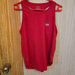 Clovia Dry Fit Red Tank Top