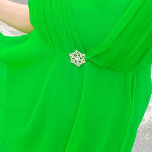 Beautiful Korian Parrot Green Full Flare Gown 💚💚