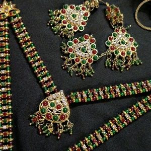 Necklace With Earrings And Ticka Set