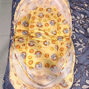 Babyhug Cotton Mosquito Net With Mattress Printed