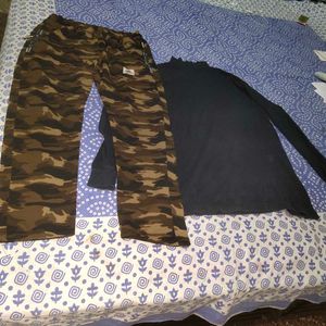 Men T Shirt And Lower Set Large