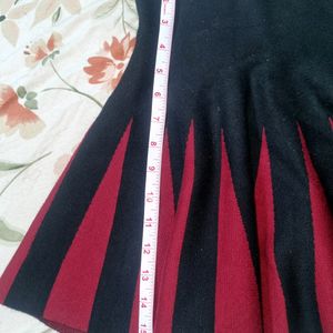 Hot Geometric Red Black Mini Skirt