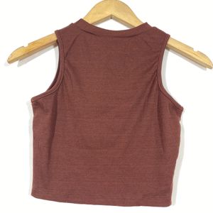 Women Dark Brown Crop Top