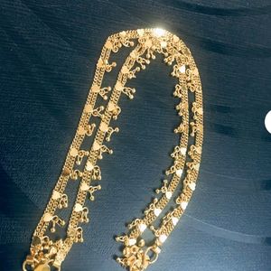 Gold Colour Coated Anklets Pair