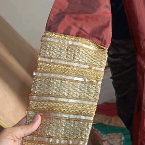 Heavy Maroon Gown With Dupatta