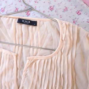 Baby Pink Shiffon Sheer Top