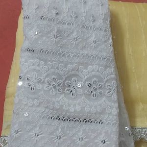 Pure Organza Saree With Pearls