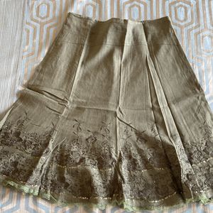 Linen Skirt - Olive Green