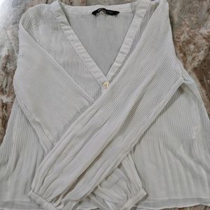 White Flowy ZARA Top