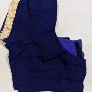 Navy Blue Saree With Blouse