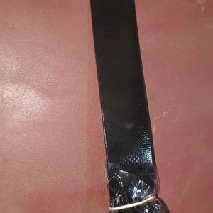 Men's Black Artificial Leather Belt