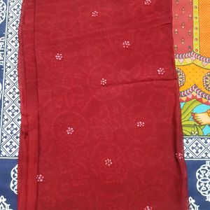 Self Print Mirror Work saree