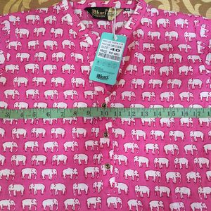 Light Weight Cotton Cambric Elephant Print Kurta