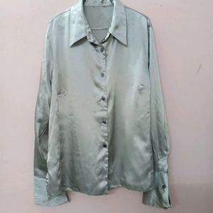 Grey Satin Shirt