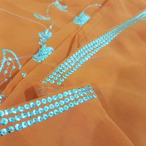 Reduced Price  ORANGE CREPE SAREE🧡