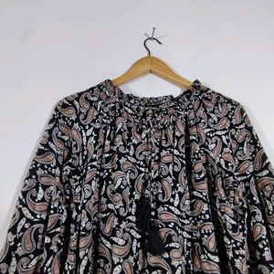 Black Floral Printed Dress (Women's)