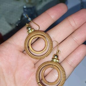 Wooden Finish Earring Dangling