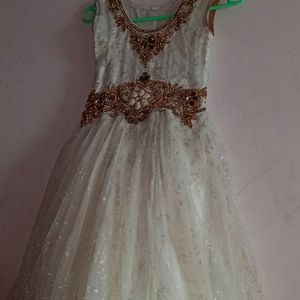 White Colour Long Frock 10 To 14 Year Girl Dress